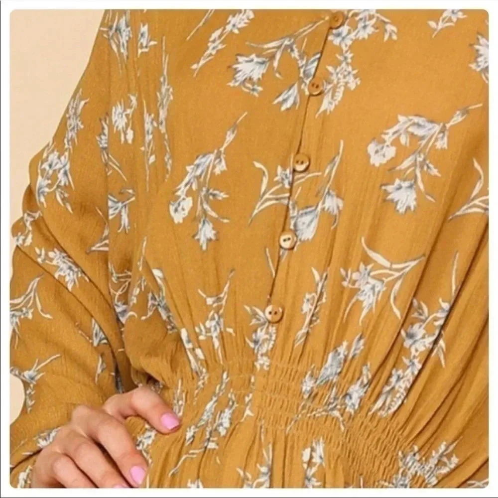 Mustard Floral Tunic​​​​ - Picture 6 of 10